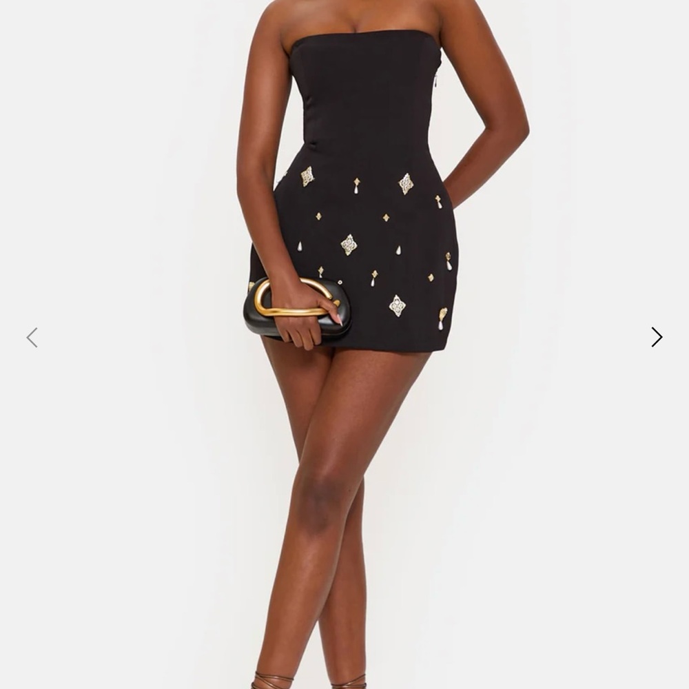 Murci Black Embellished Mini Dress